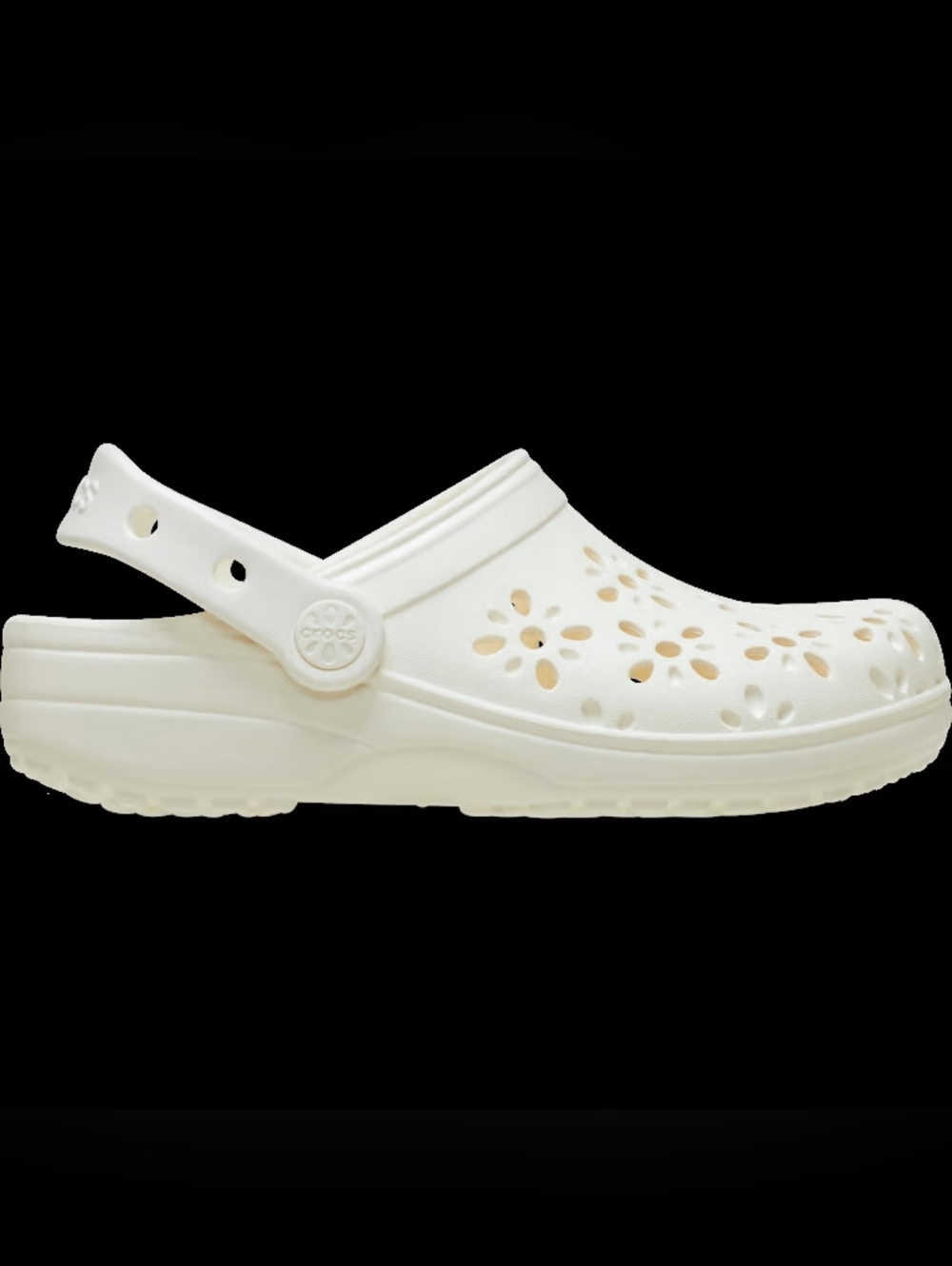 Crocs White Floral Cutout Shoe